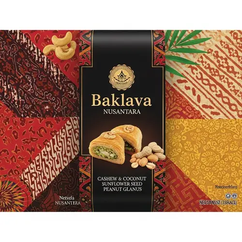 Vibrant Indonesian Heritage Packaging for Baklava