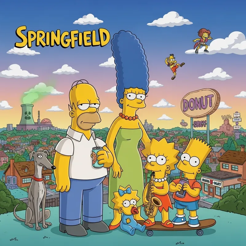 The Simpsons Family Poster | Yellow-Skinned Characters