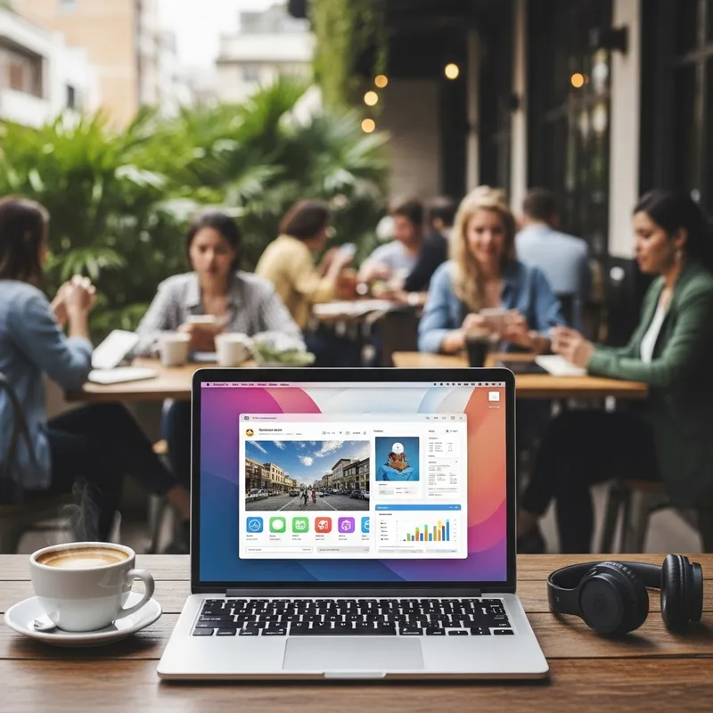 Digital Nomad's Laptop Scene: Work & Coffee Vibes Digital Nomad's Laptop Scene: Work & Coffee Vibes