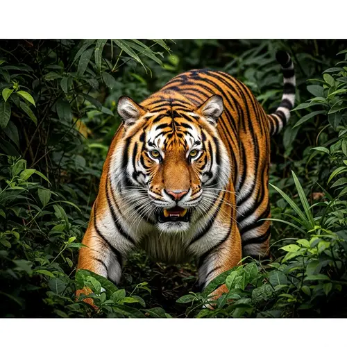 Fierce Tiger in Dense Jungle - Wildlife Photography