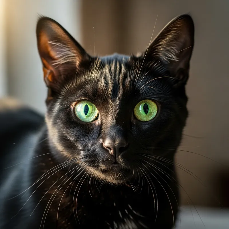 Stunning Black Cat Close-Up Photography