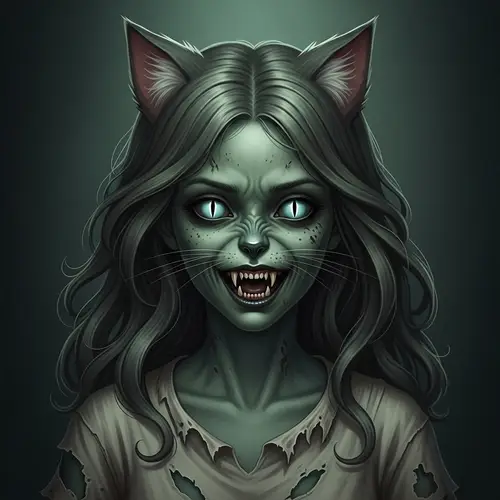 Neko Zombie Girl: Enchanting Undead Charm