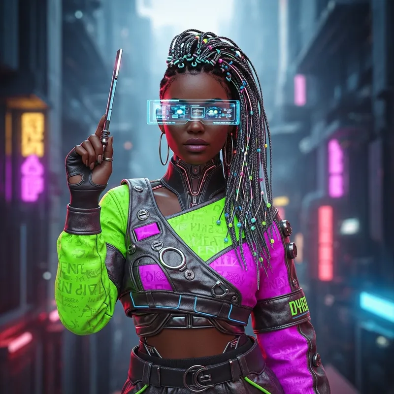 Beautiful Woman in Cyberpunk Metaverse | Futuristic Style