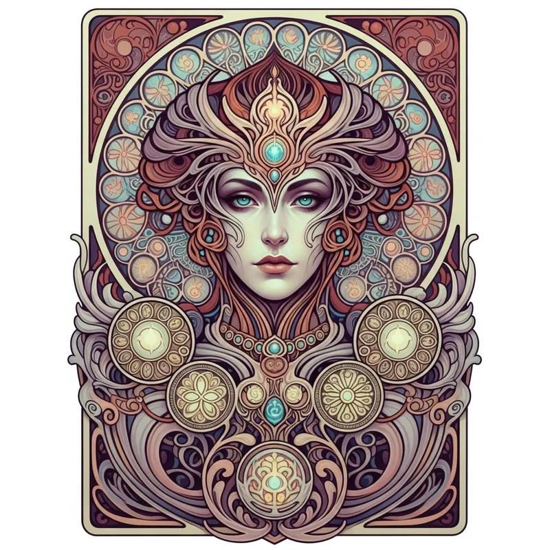 Art Nouveau Magical Portrait Creation with Mystical Touch
