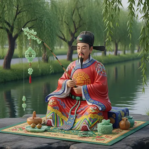 Qin Shi Huang Fishing: Tranquil Scene of an Ancient Chinese Emperor