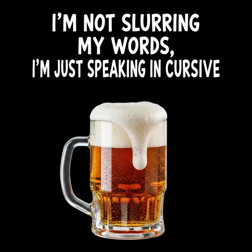 Humorous Image with Frothy Beer Mug on Black Background
