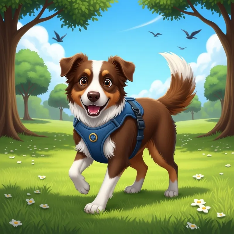 Cute Brown and White Dog Enjoying Nature Cute Brown and White Dog Enjoying Nature