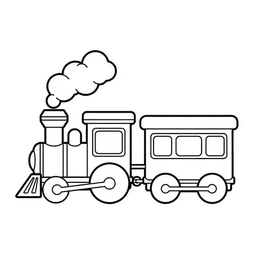 Simple Train Coloring Page for Kids