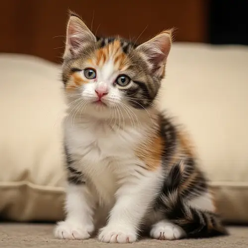 Adorable Calico Kitten - Fluffy, Playful, and Mischievous