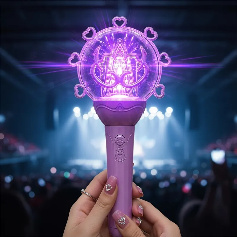 Charming Purple & Pink K-Pop Lightstick with Hearts Charming Purple & Pink K-Pop Lightstick with Hearts