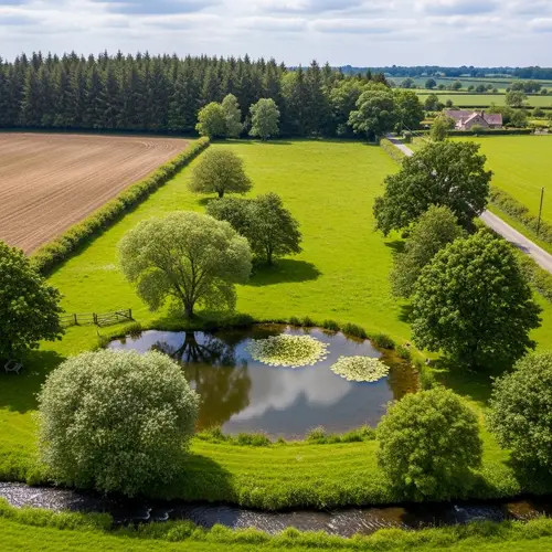 Explore a Serene Meadow with a Crystal Clear Pond