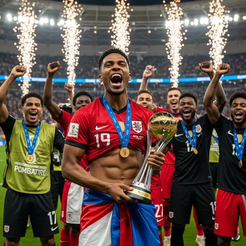 Ronaldo Celebrates World Cup Victory with Team