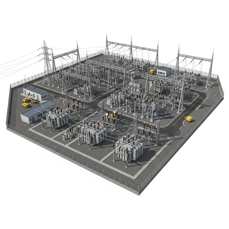 Electrical Substation Structure - Detailed Illustration