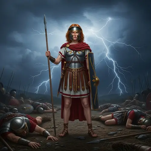 Euthybides: Greek Warrior of Spartacus Novel in Deserted Battlefield