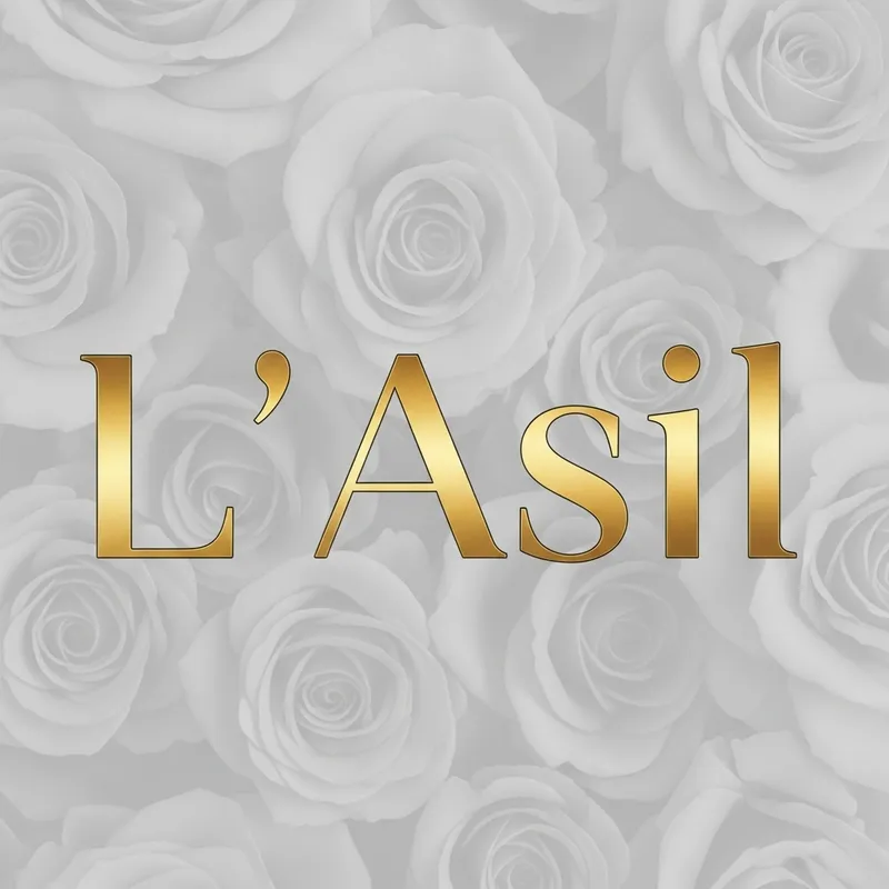 L'Asil Lingerie Logo - Delicate Roses & Golden Typography L'Asil Lingerie Logo - Delicate Roses & Golden Typography