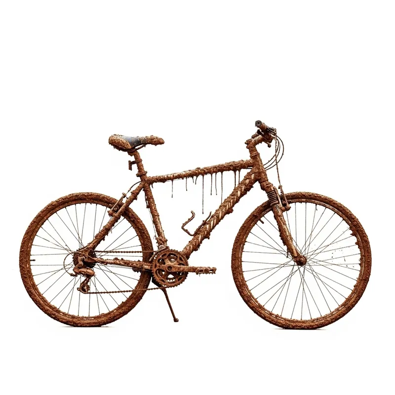 Muddy Bike in White Background
