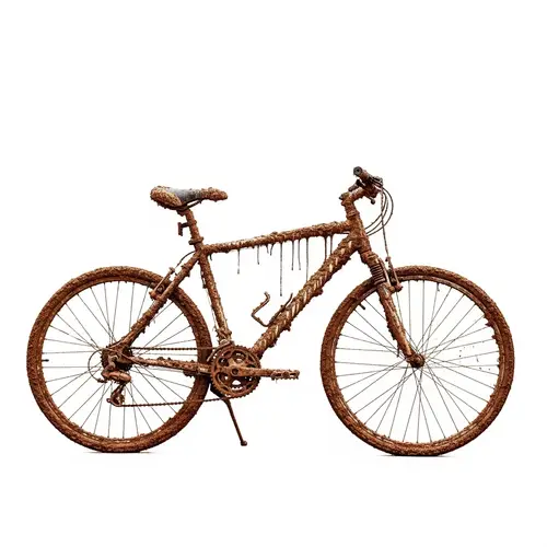 Muddy Bicycle Standing Out Against White Background