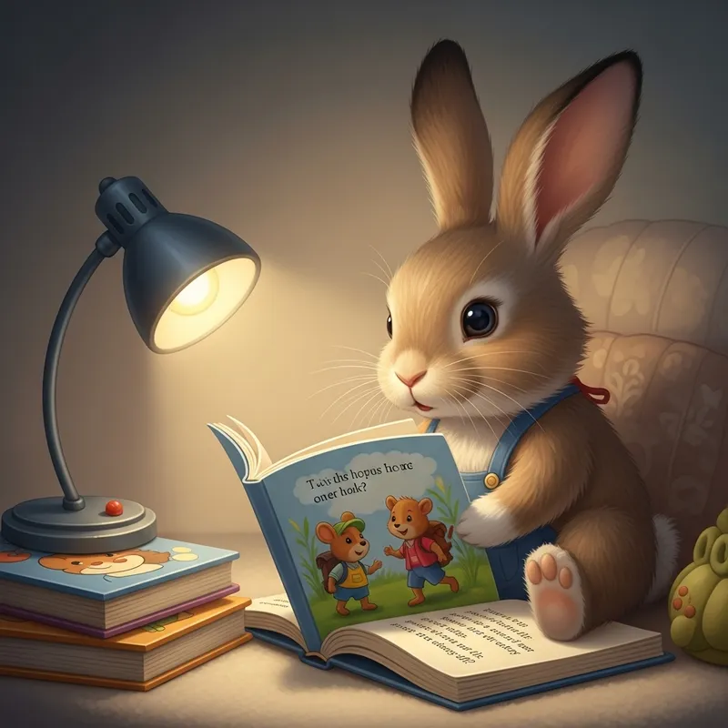 Story-reading Bunny in Cozy Corner | Website Name
