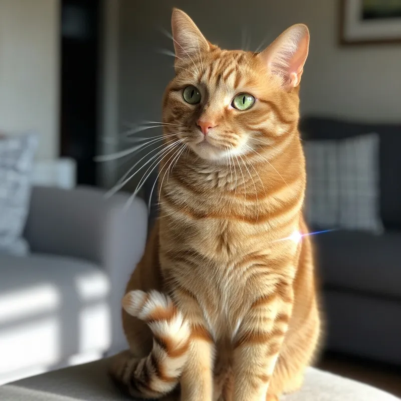 Fluffy Orange Cat with Green Eyes Fluffy Orange Cat with Green Eyes