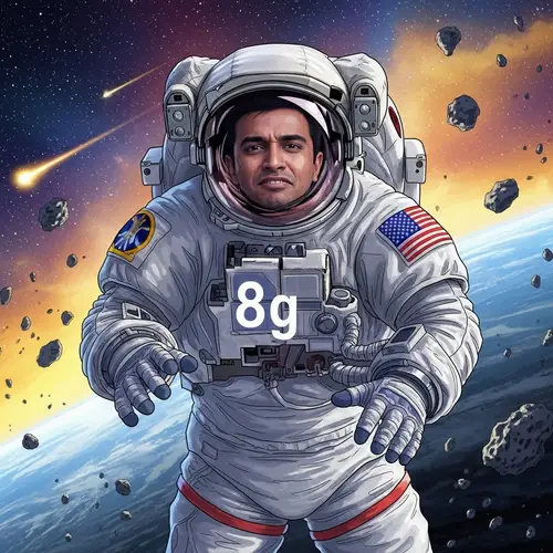 Overload Astronaut in 8g Cosmic Forces