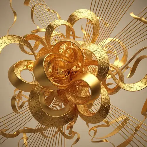 Intricate Golden Foil Abstract Shapes for Art Enthusiasts