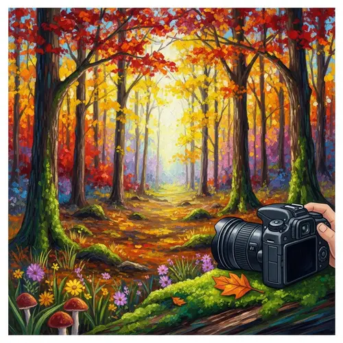 Mystical Autumn Forest Painting | Natural Landscape Art