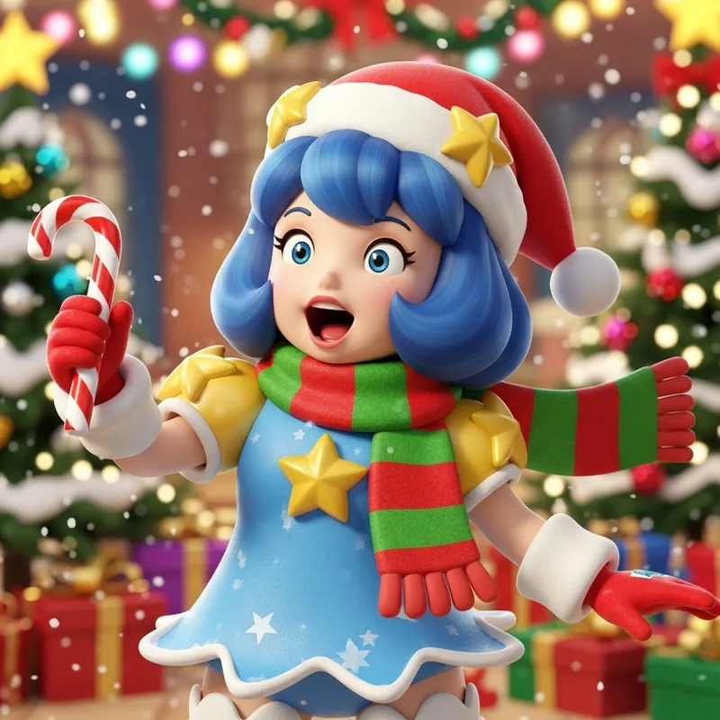 Annie of the Stars from Skullgirls in Festive Christmas Theme