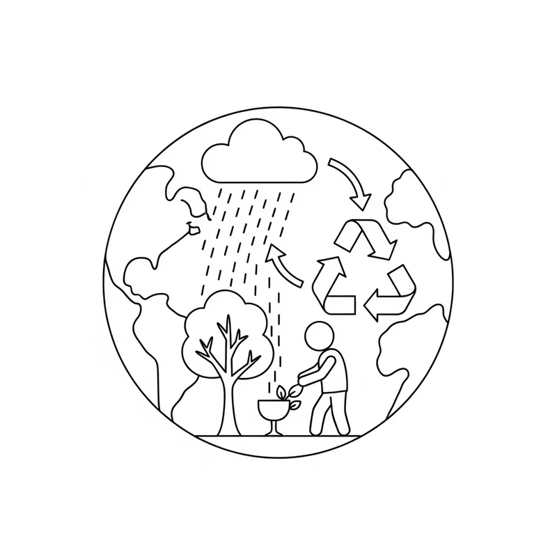 Simple Earth Harmony Doodle | Nurturing & Conservation