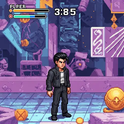 Classic PlayStation 2 Era Pixel Art Game Scene