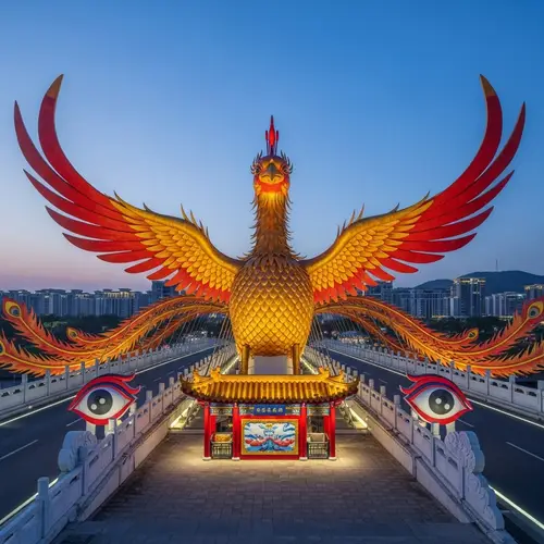 Phoenix Sculpture Bridge - Symbol of Prosperity and Artistry