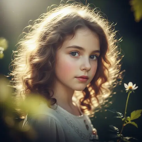 Young Caucasian Girl Portrait | Innocent Fairytale Imagery