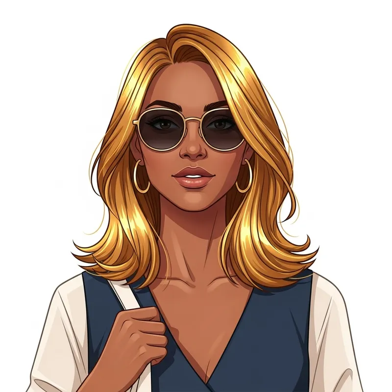 Dark Skin Woman with Golden Hair Illustration