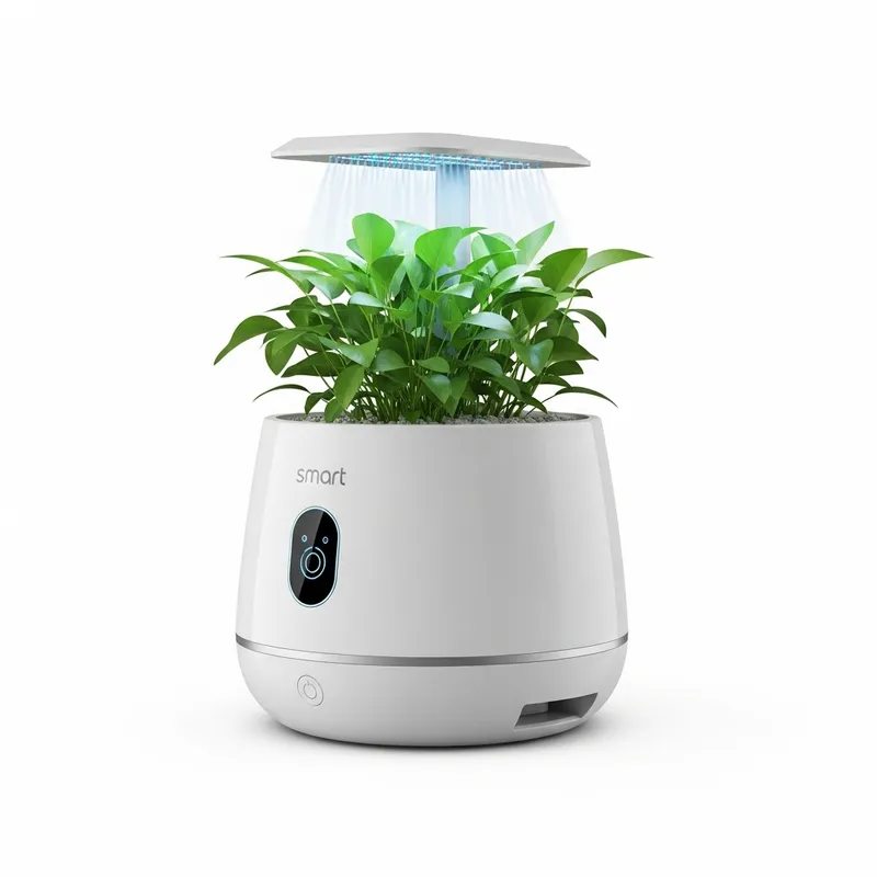 Sophisticated Futuristic Smart Flower Pot with Ultraviolet Lamp Sophisticated Futuristic Smart Flower Pot with Ultraviolet Lamp