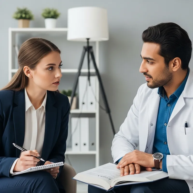 Young Female Journalist Discusses Psychological Struggles with Psychologist