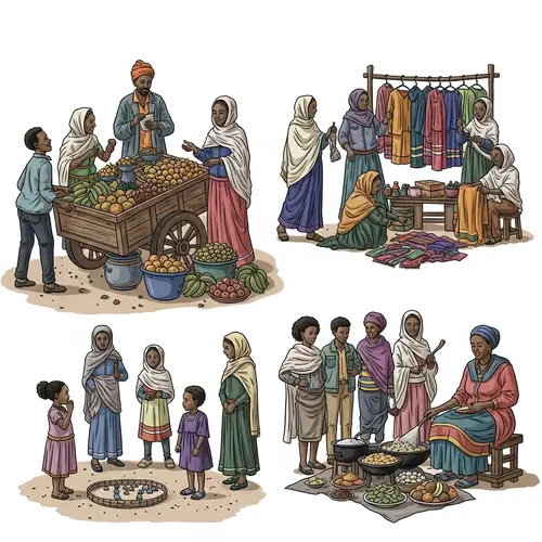 Bustling Market in Ethiopia: Cultural Diversity on Display