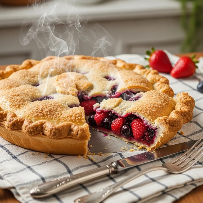 Freshly Baked Mixed Berry Pie | Tempting Slice