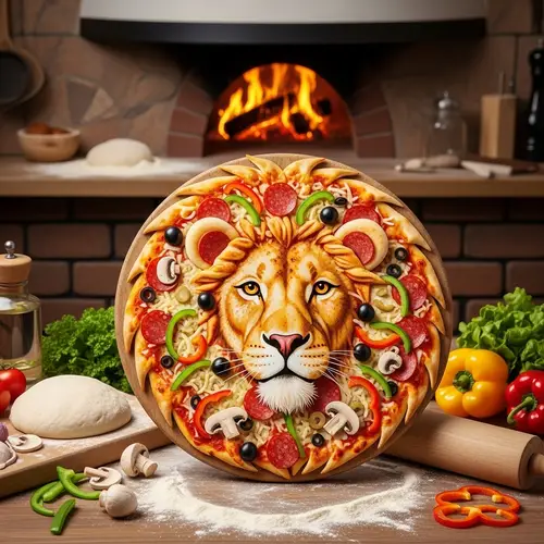 Lion Pizza: Creative Masterpiece with Crust Mane