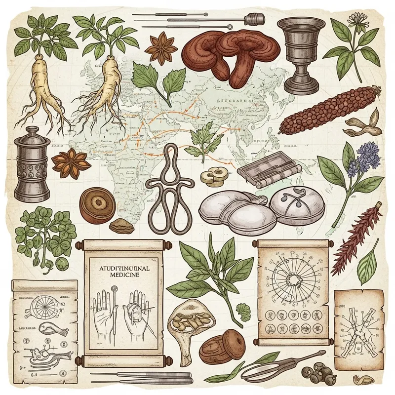 Vintage Aesthetic of Traditional Oriental Medicine History