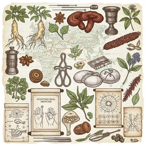 History of Traditional Oriental Medicine in Vintage Aesthetic