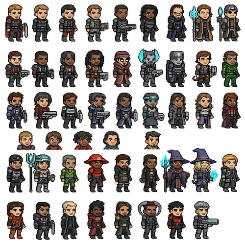 Space Exploration & D&D Pixel Art Character Set