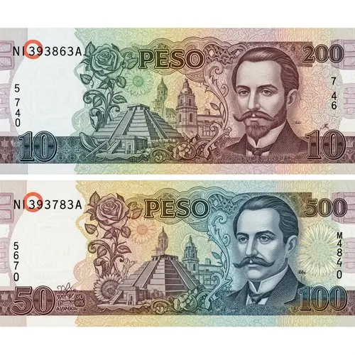 Elegant Peso Currency Note and Coin | Cultural Heritage Design