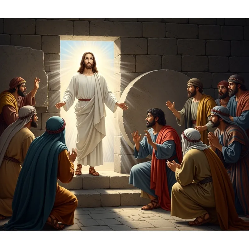 Divine Resurrection: Biblical Art of Jesus' Triumph