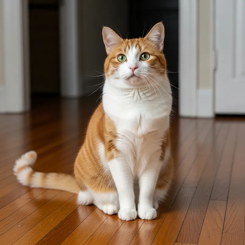 Majestic Orange and White Cat in Calm Pose Majestic Orange and White Cat in Calm Pose