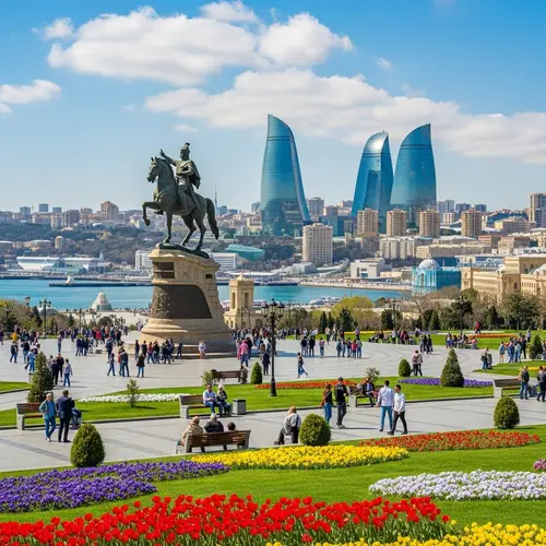 Baku, Azerbaijan | Scenic View of Iconic Architectural Structures