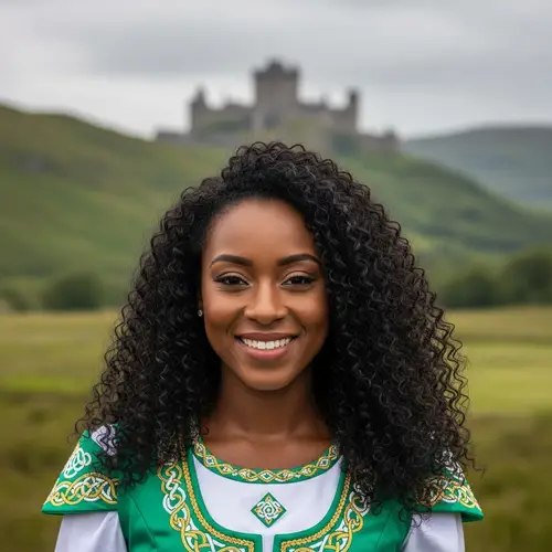 Beautiful Black Irish Woman - Traditional Celtic Beauty