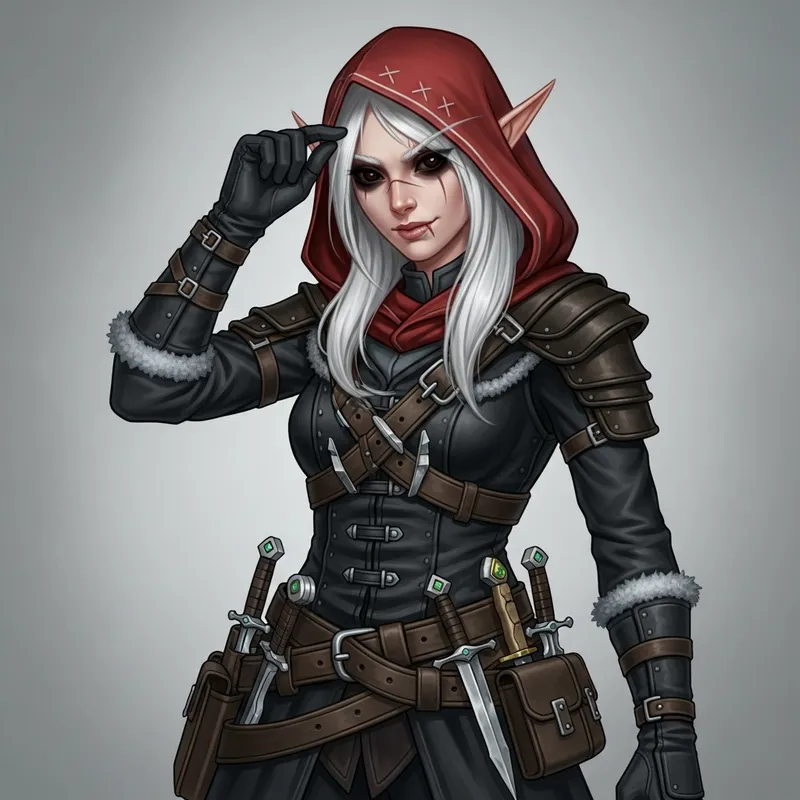 Elven Rogue Girl | Disciplined Half-Elf with Mischievous Look