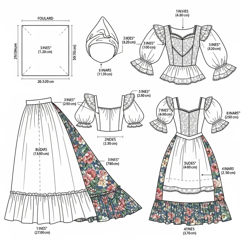 Download Martinique Folk Costume Pattern