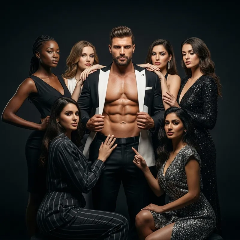 Charismatic Giga Chad in Dramatic Black & White Fashion Editorial Charismatic Giga Chad in Dramatic Black & White Fashion Editorial