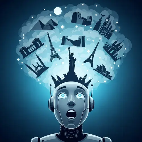 Robot's Dreamy World Exploration: Global Landmarks Imagined