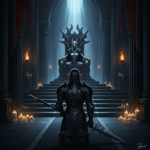 Elven Knight and Undead Queen: A Dark Fantasy Tale